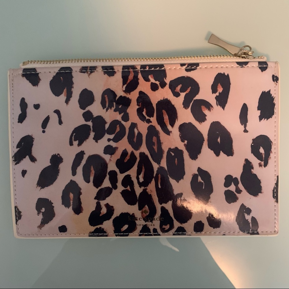 NWOT Kate Spade Leopard Clutch / Pouch / Pencil Case